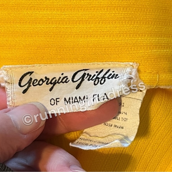 Vintage 70’s Yellow High Waisted Double Side Slit Maxi Skirt See Measurement - Picture 6 of 16